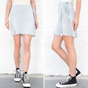 Brandy Melville Blue Floral Wrap Skirt